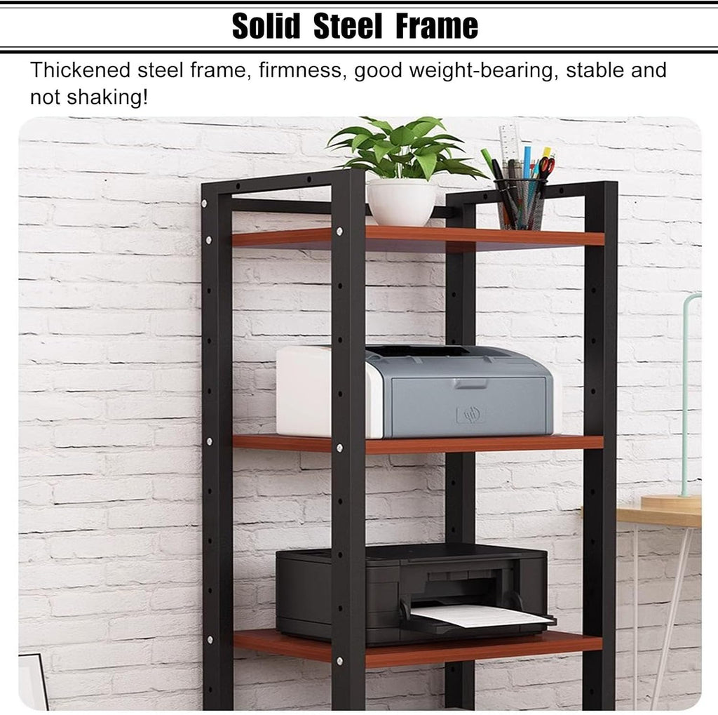 Heavy Duty HiFi Rack 2 3 4 5 Tier Av Media Stand Wood Shelf, Studio Audio Rack Tower Equipment, Gaming Console Stand Shelf/Music Living Room Stereo Video System Racks(White,5-Tier)