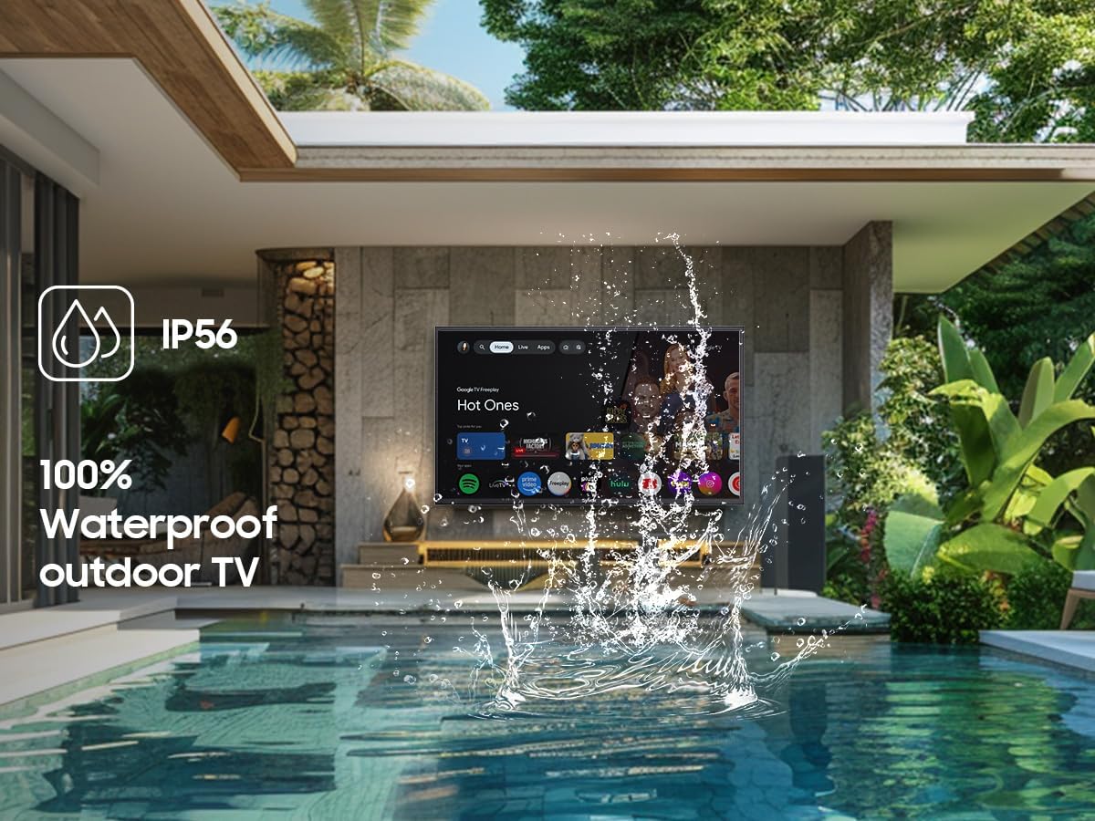 SYLVOX 75' Outdoor TV + S3 Dolby Atmos Soundbar Bundle, 4K HDR Waterproof Smart TV (Deck Pro 3.0), 1000 Nits, 2.1 Channel 120W Audio, Bluetooth 5.3, for Patio & Backyard