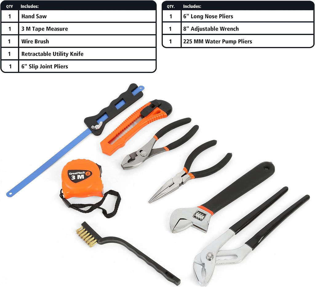 GreatNeck MS191 Mariner's Tool Set 191-Pc, Boat Tool Kit for Maintenance, Rust Resistant Boating Essentials, Includes Wrench, Socket, and Screwdriver Set