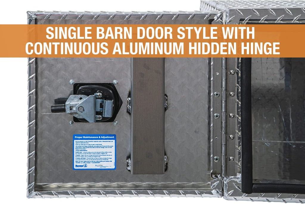 Buyers Products 1705201 Aluminum Underbody Truck Box, 18 x 18 x 18 Inch, Silver Diamond Tread Truck Tool Box W/ Locking Barn Door Closure, Made in the USA, Vehicle Tool Box for Storage & Organization