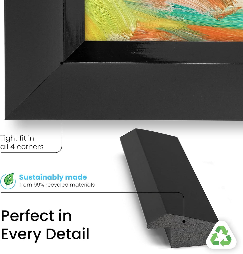 Modern Tuxedo Black 55' Slim Deco TV Frame - Compatible ONLY with Samsung The Frame TVs (Fits 2021-2026, LS03A, LS03B, LS03C, LS03D, LS03FA)