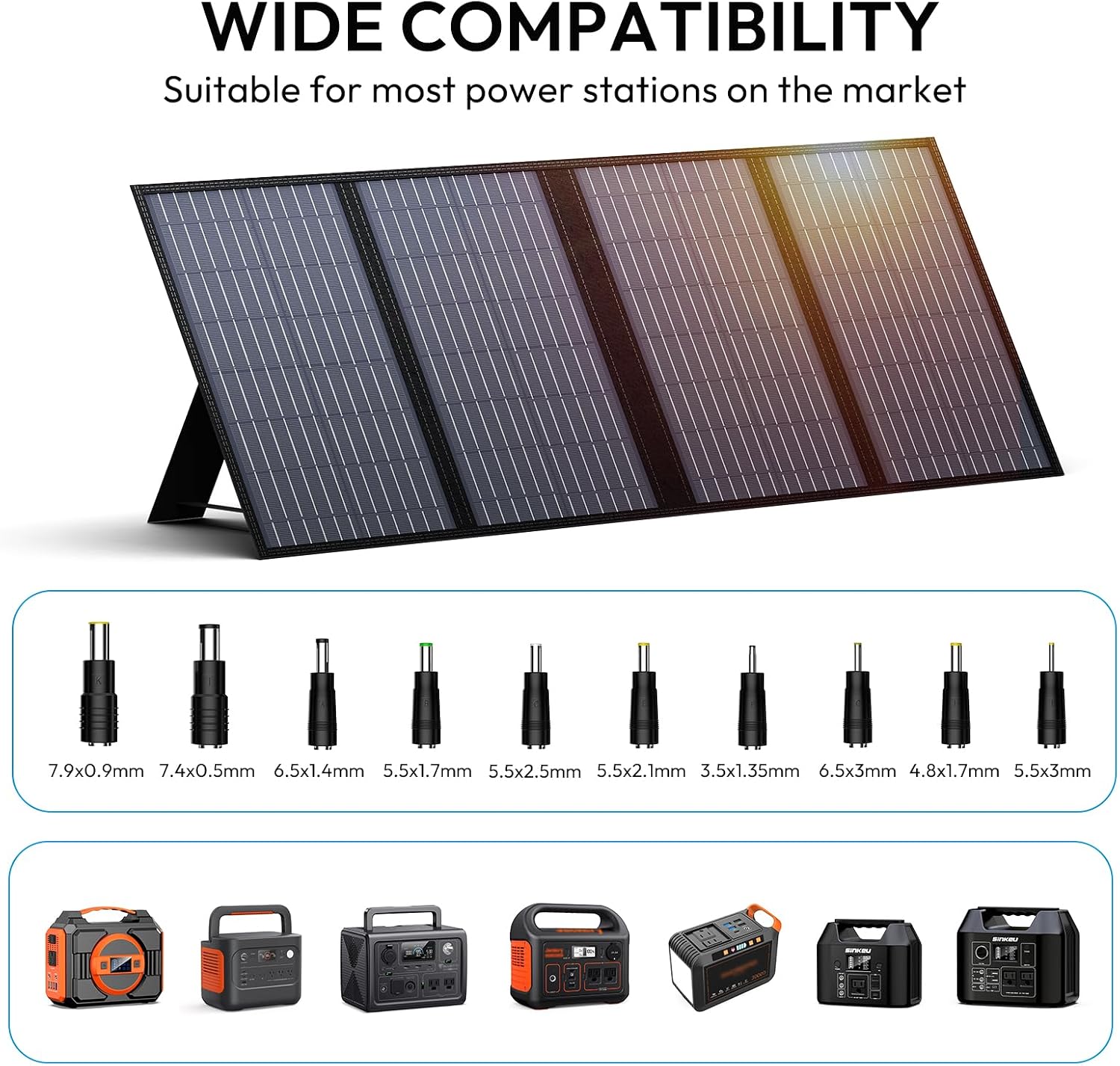 SinKeu 122.8Wh Portable Power Station with 60W Solar Panel, LiFePO4 Battery Solar Generator for Home Use, 150W Power Bank with AC Outlet for Camping, RV, Emergency Backup