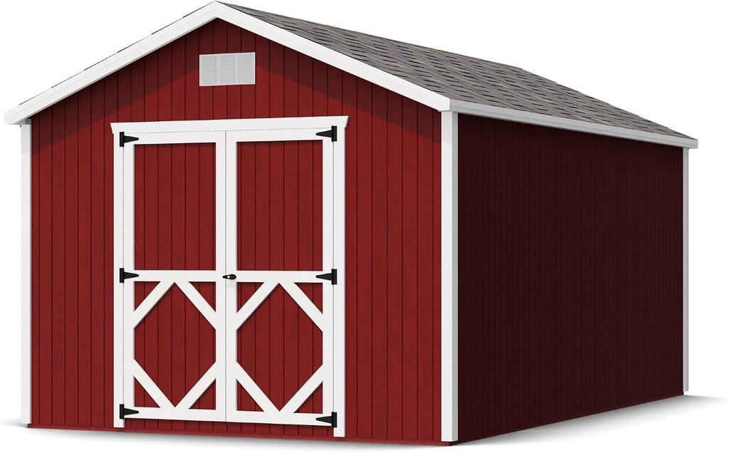 Little Cottage Co. 10x16 Classic Gable Shed with Floor, Outdoor Wood Storage Do-It-Yourself Precut Kit