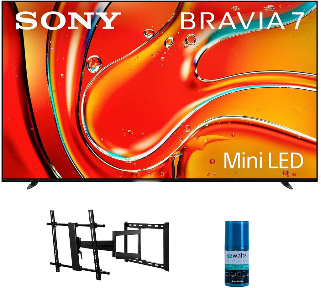 Sony K85XR70 85 Inch 4K Bravia LCD Mini LED Full Array HDR Google TV with a Walts TV Large/Extra Large Full Motion Mount for 43'-90' Compatible TV's and Walts HDTV Screen Cleaner Kit (2024)