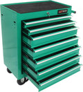 Rolling Tool Chest with 7-Drawer Tool Box with Wheels Multifunctional Tool Cart Mechanic Tool Storage Cabinet for Garage, Warehouse, Workshop, Repair Shop (Green)
