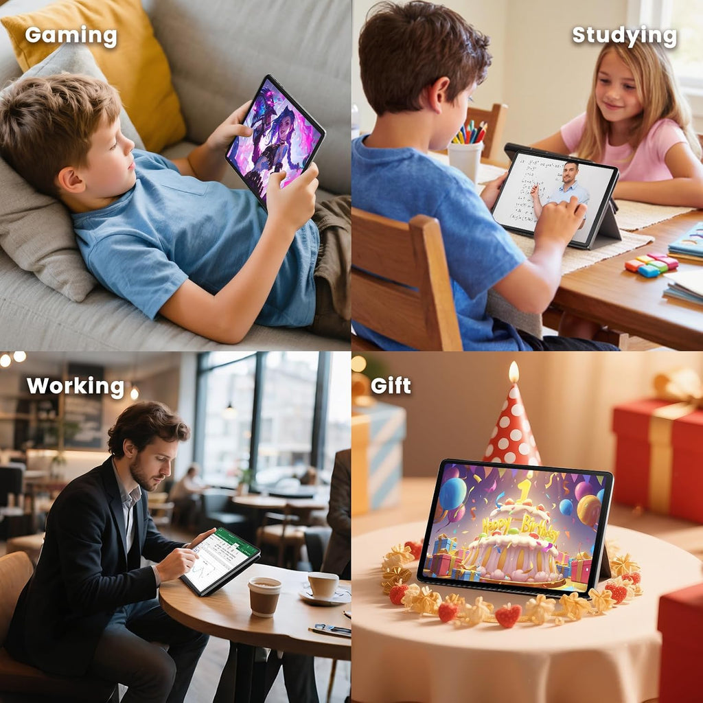 Android Tablet 10 Inch, Octa-Core, Android Tablet with 8GB+128GB+1TB Expand, WiFi 6, Mini Tablets with 1280 x 800 IPS Touchscreen, 6000mAh, Support Face Unlock, Parent Control, Widevine L1 & GMS