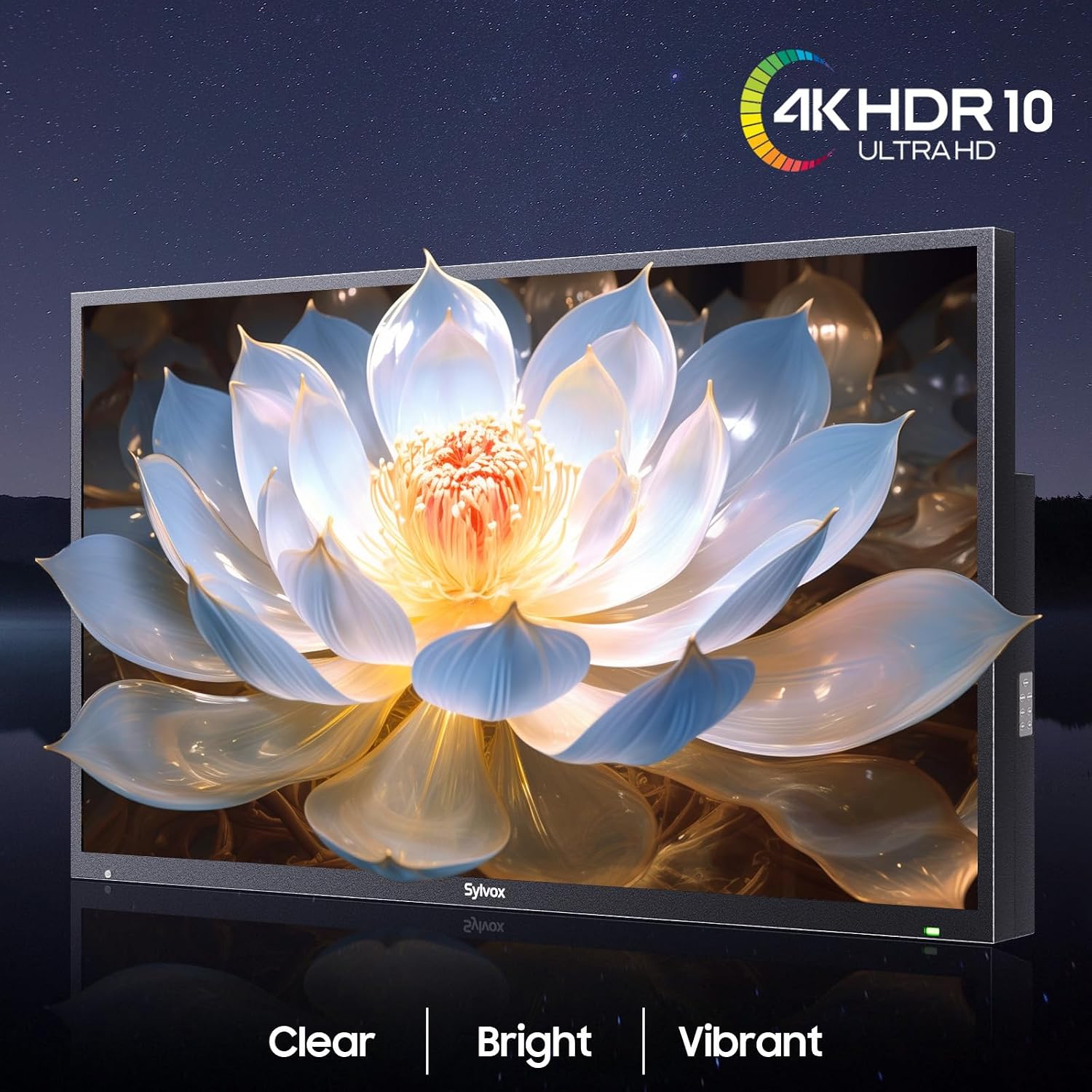 SYLVOX Outdoor TV with Soundbar, 75 inch Smart Outdoor TVs, 4K Weatherproof Television for Outside, Support Google Assistant, Chromecast, 1000 nit Brightness Partial Sun (Deck Pro 3.0/2026)