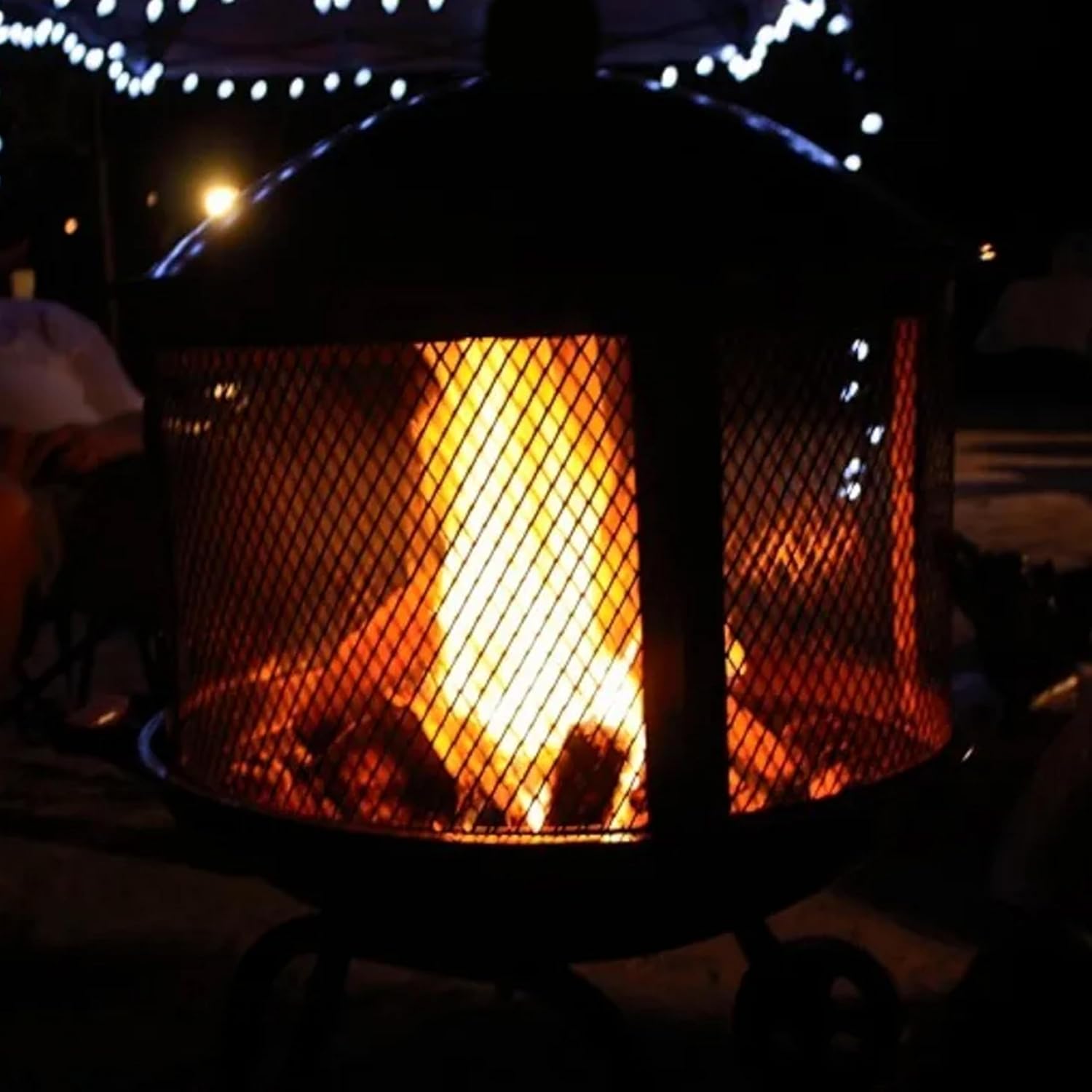 Four Seasons Courtyard Outdoor Fire Pit with Sliding Door, and Top Lid, 28'