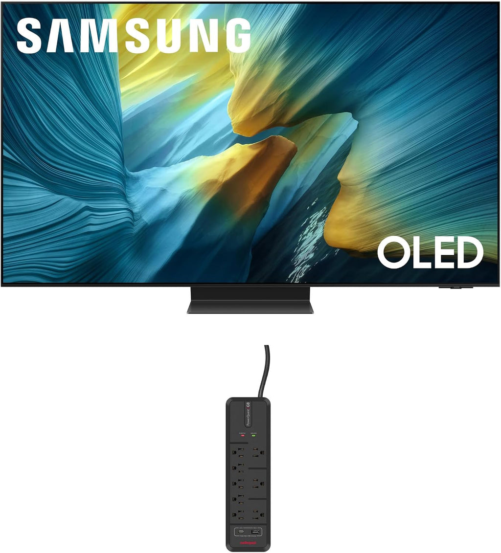 Samsung QN77S95FAFXZA 77 Inch OLED HDR Pro 4K Smart TV with an AudioQuest G8 8-Outlet USB-A/USB-C AC Power Surge Protector (2025)