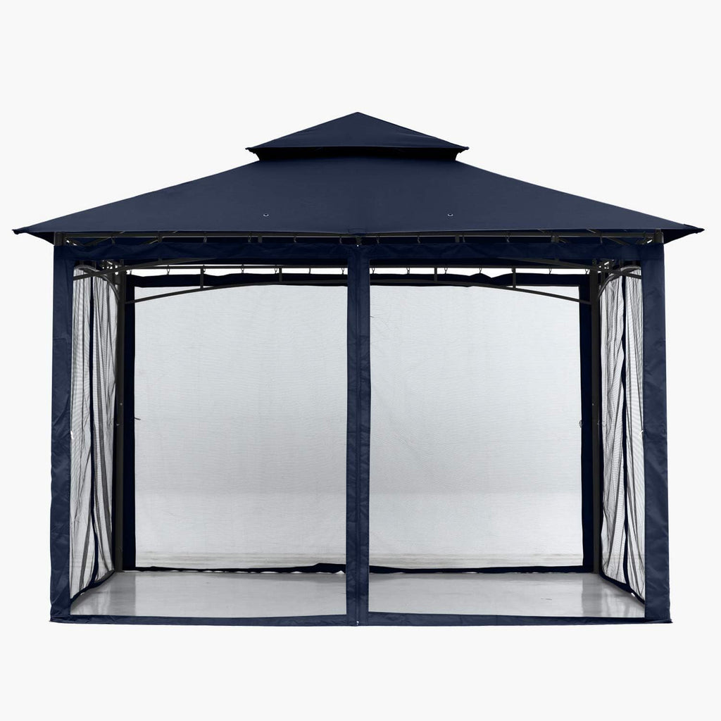 ABCCANOPY Gazebos for Patios 10x10 - Outdoor Steel Frame Gazebo with Mosquito Netting for Lawn Backyard Garden Deck (Navy Blue)