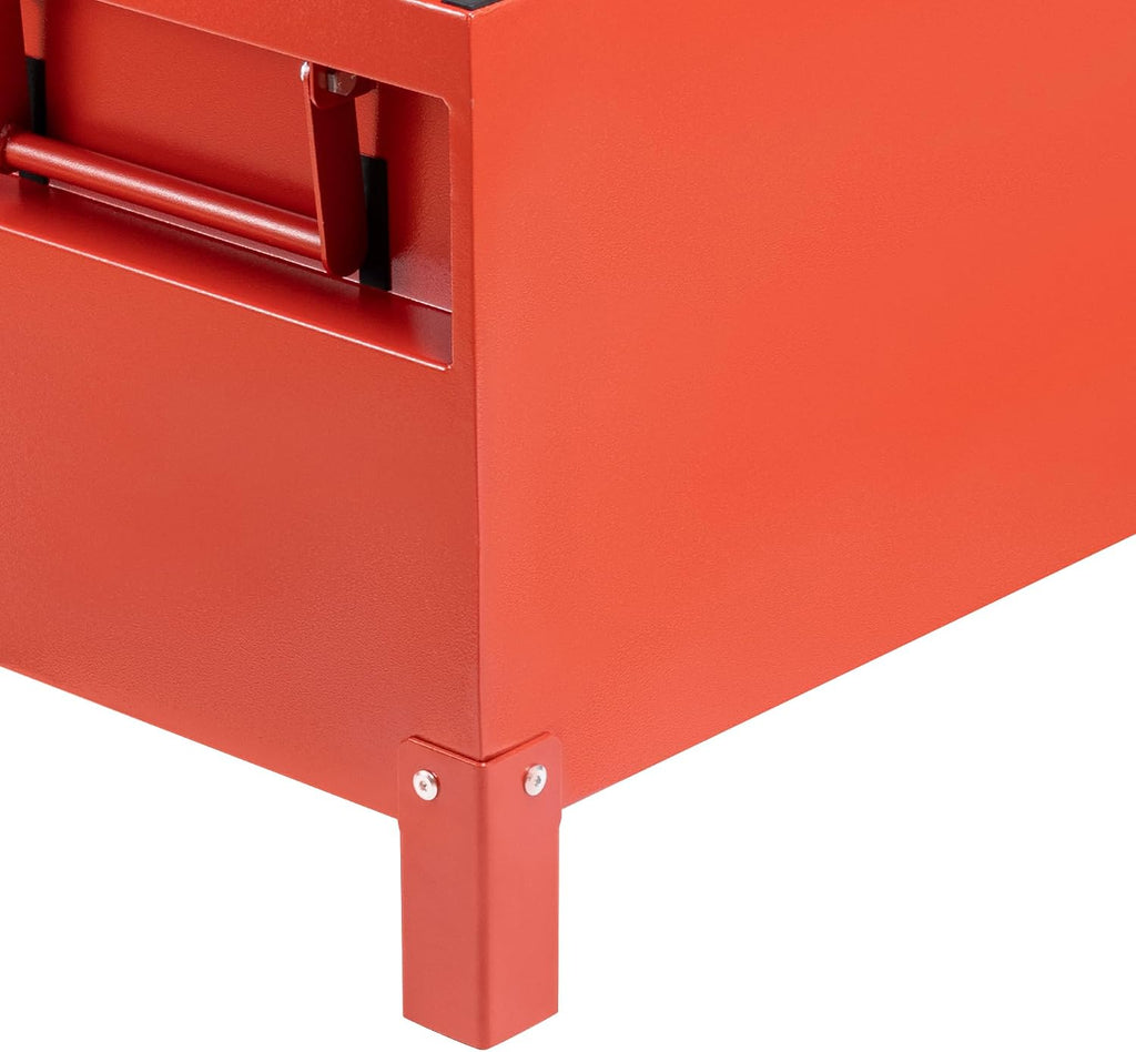 Garvee Steel Truck Bed Toolboxes 36'' Jobsite Storge Box Heavy Duty Steel Jobsite Tool Chest XXL Large Deck Truck Bed Box (36 Inch/Red)
