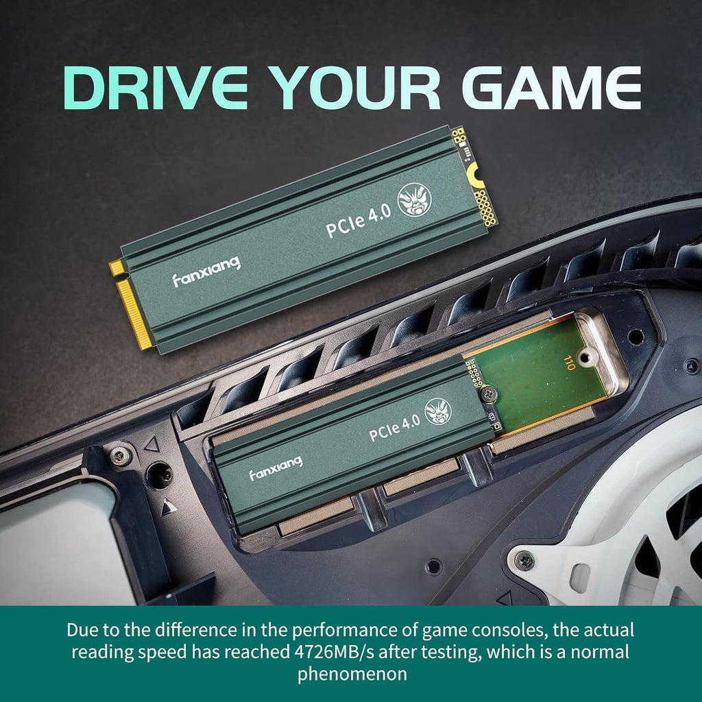 fanxiang S660 PCIe 4.0 4TB NVMe M.2 SSD for PS5 with Heatsink, Up to 5000MB/s, Internal Gaming SSD NAND SLC Cache Suitable for PS5 Enthusiasts, Technology Enthusiasts, IT Professionals
