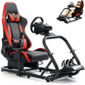 Marada Racing Sim Cockpit Stand with comfortable Seat Fit for Logitech G27 G923 G920,for Thrustmaster, Large Round Tube&Adjustable Professional Driving Race Mount,Wheel Pedal Handbrake Not Included