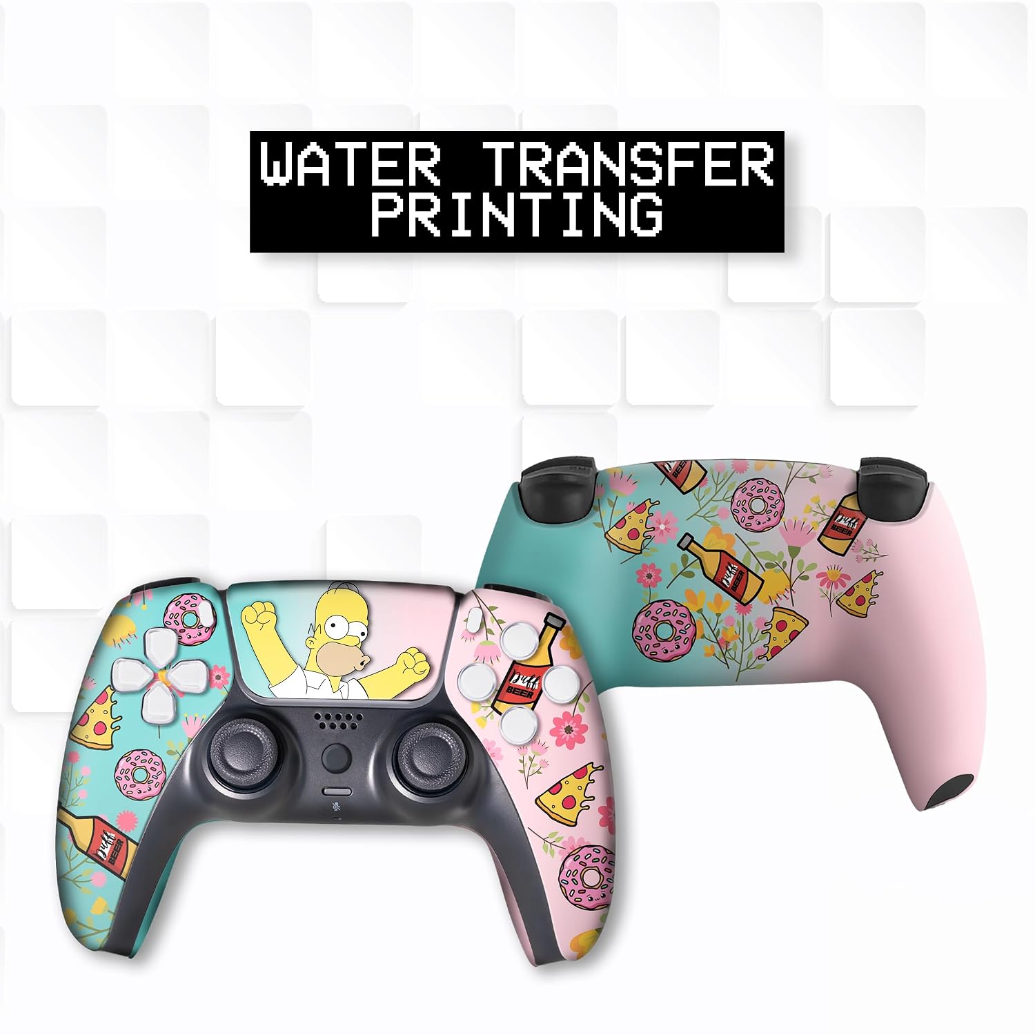BABY CUDDLE BOX Simpsson Custom PS-5 Controller Wireless compatible with Play-Station 5 Console by BCB Controllers | Proudly Customized in USA with Permanent HYDRO-DIP Printing (NOT JUST A SKIN)