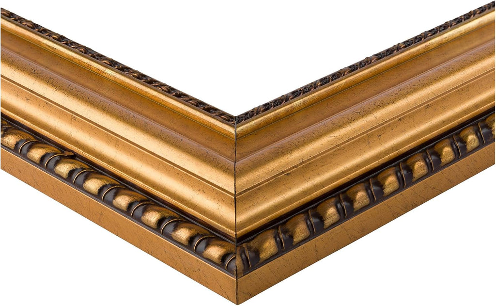 Frame for Samsung Frame TV - 55 inch. 3.50 inch Frame is Antique Gold and Black with rope (WOMTV-5167-27.9375x48.75_ST)