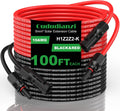 Oududianzi Solar Extension Cable 100Ft, Solar Wire 10AWG, Tinned Copper PV Cable 10Gauge, Solar Panel Wires and connectors for Home RV Boat Camping Off-Grid Solar System, Set of 2