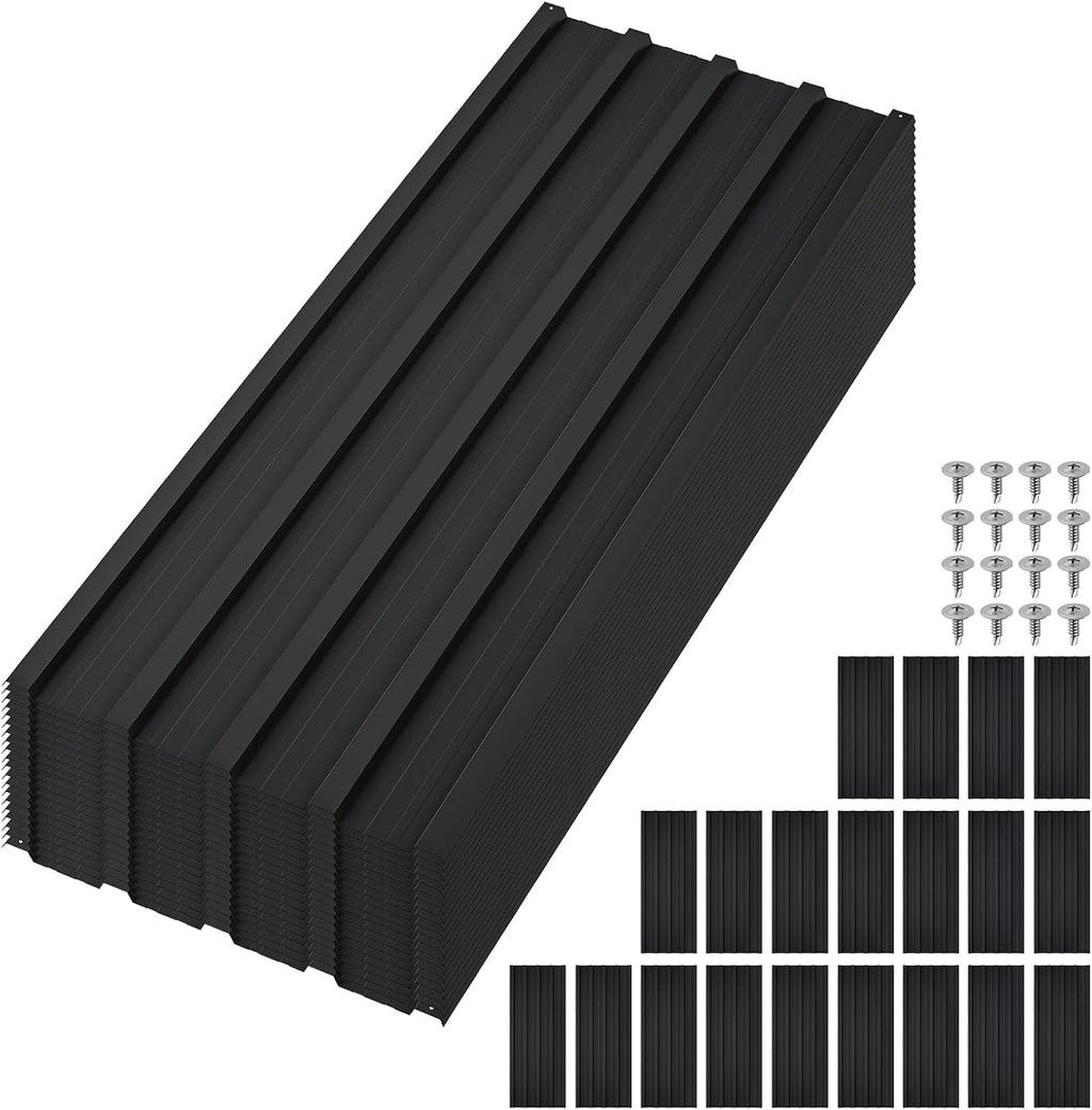 20Pcs Metal Roofing Panels for Carport, Heavy Duty Metal Carport Kits, Galvanized Steel Corrugated Panels, for Patio Outdoor Garden, 42.52 in x 16.77 in