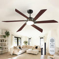 Passky Ceiling Fans with Lights, 60 inch Ceiling Fan with Light and Remote Control, 3CCT, Dimmable, Reversible, Noiseless, Black Contemporary Ceiling Fan for Bedroom, Living Room