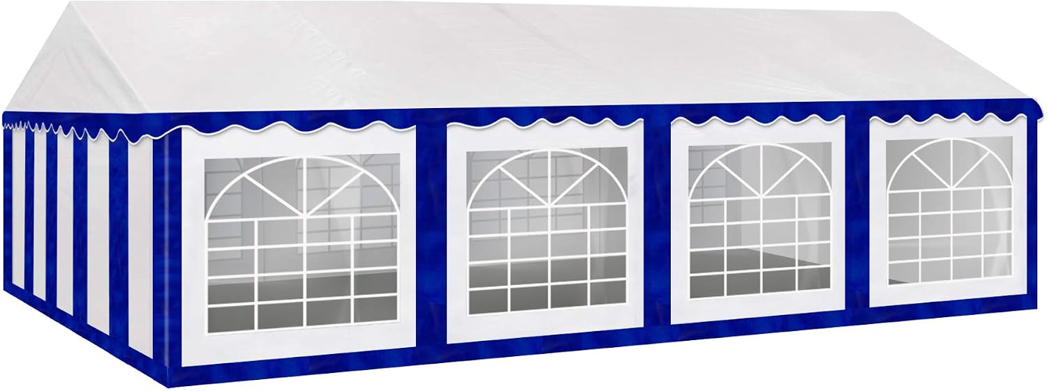 AMERICAN PHOENIX Party Tent 16x26 ft Heavy Duty Canopy Shelter Gazebo for Wedding Event Fair with Roof with Sidewalls and Windows White and Blue Event Tents