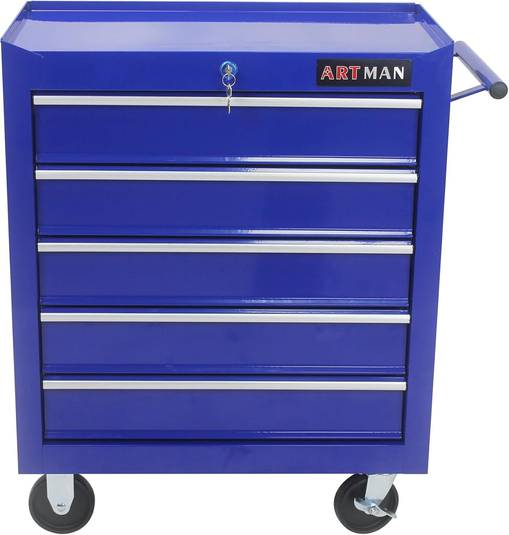 Larmliss 5-Drawer Rolling Tool Cart, Rolling Tool Box on Wheels, Lockable Home Repair Tool Storage Organizer, Tool Chest Cabinet for Mechanic, Garage