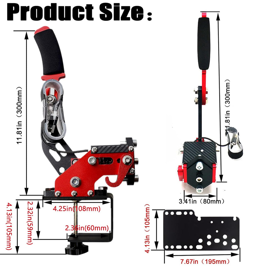 Obokidly Upgrade USB Handbrake Support G920 Compatible With XBOX ONE/XBOX ONE S For Simracing Game Sim Rig With Clamp And Suitable For PC;With Clamp and Plate.(Red-1)