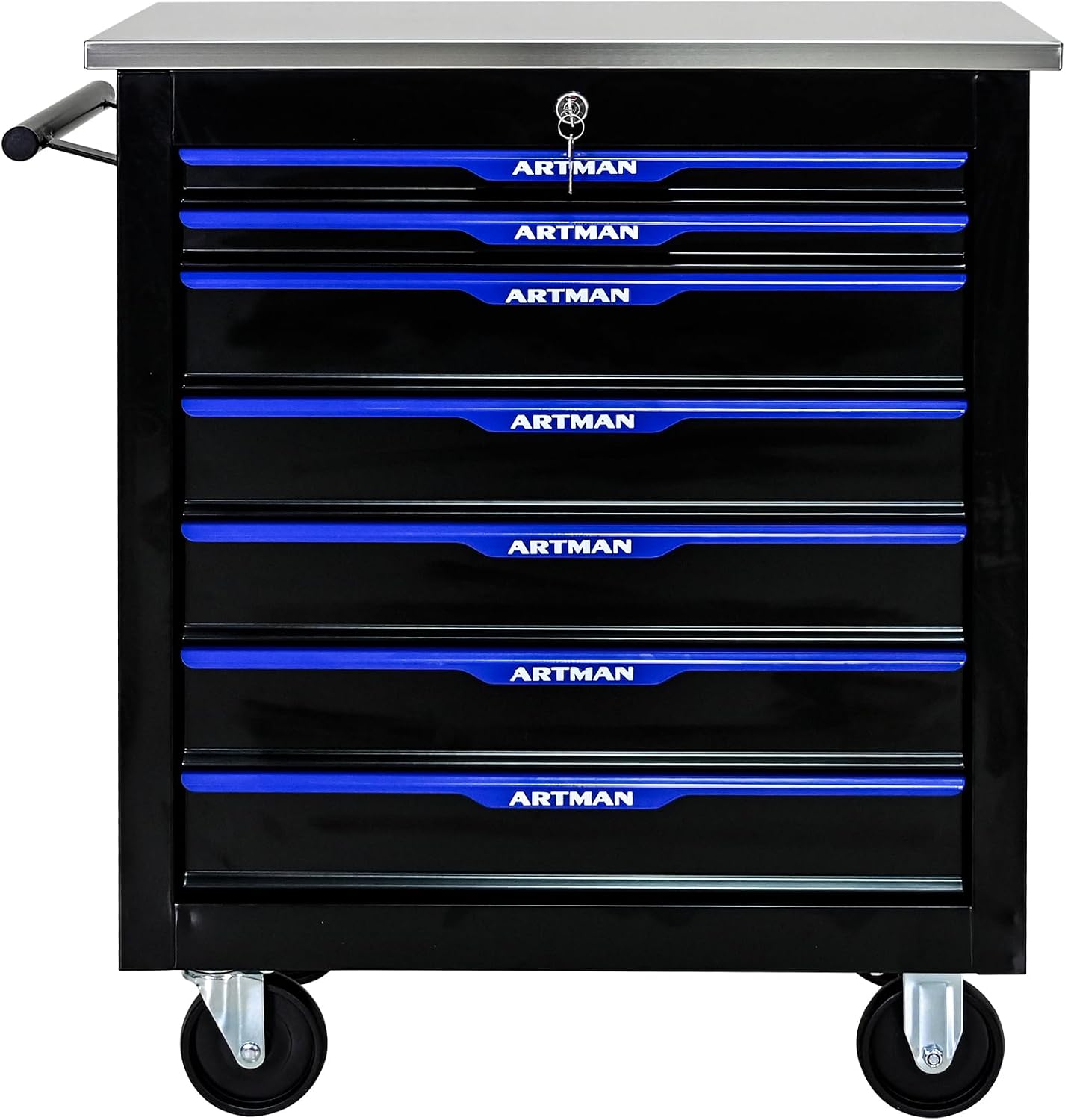 RYH 4/5/6/7 Drawers Rolling Tool Chest & Tool Box on Wheels | Heavy Duty Metal Cart with Ball Bearing Drawers | Fits US General Tool Box for Garage Storage (Black-4) (7-Drawer)