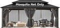 Covered Outdoor 12' x 20' Gazebo Mosquito Netting Replacement, 6-Panel Sidewalls with Double Zipper, Compatible with Patio Canopy, Garden, Canopy Tent, Backyard (Mosquito Net Only)