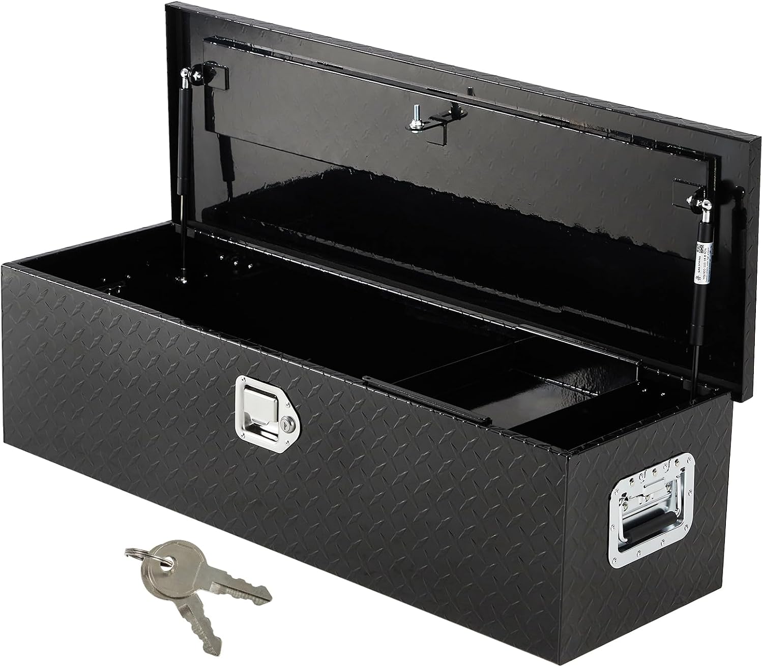 GarveeTech 39 in Aluminum Truck Tool Box, Truck Bed Storage Box with Security Lock and Wider Handles, Heavy Duty Waterproof Tool Box Organizer Chest for Pick Up Truck Rv Trailer - Black