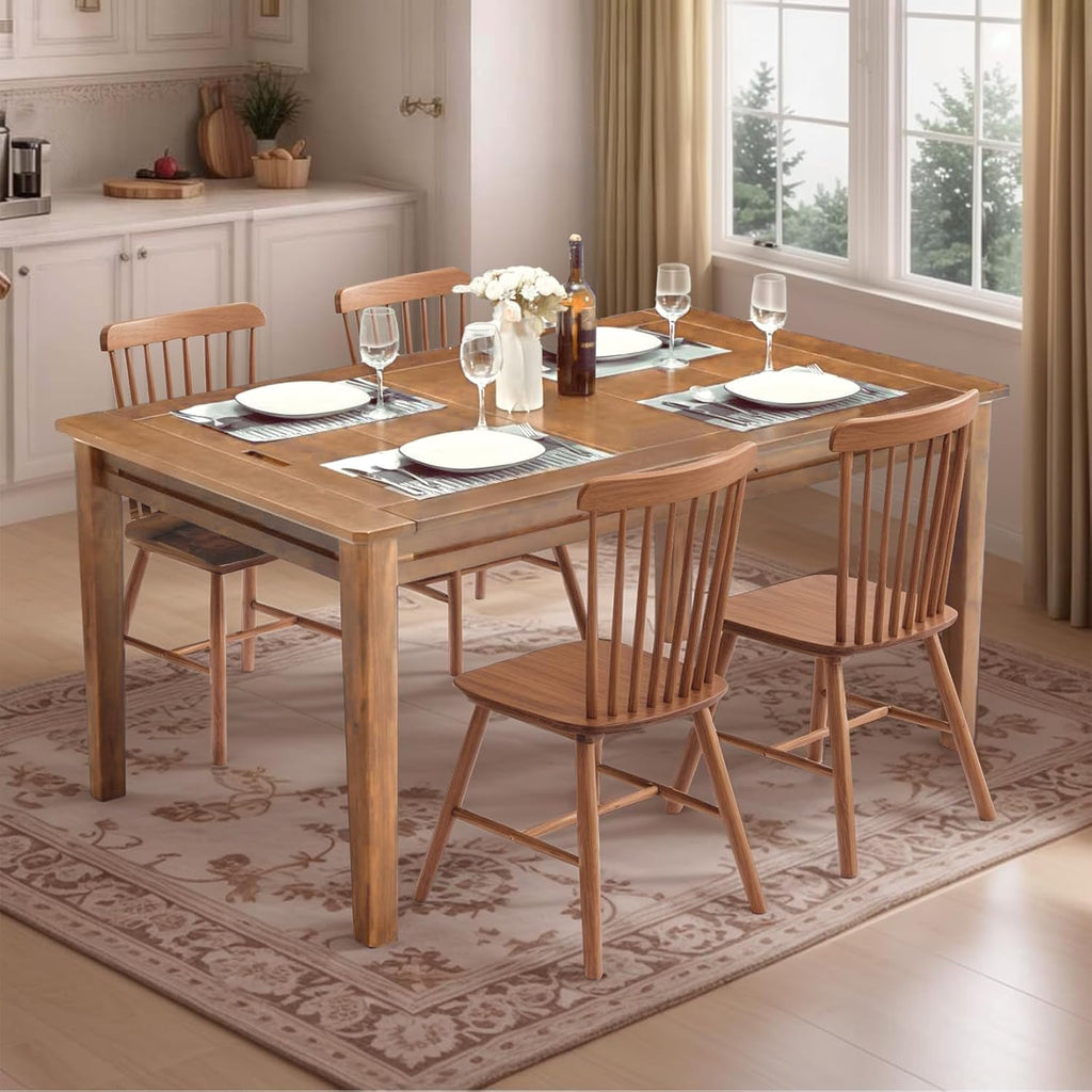 Coperat Solid Wood Board Game Table for 4-6 Players,Dining/Gaming Table w/ 54'x31' Big Gaming Space and Removable Top,Includes Game Mat, 6 Cup Holders & Hobby Tray,Rosewood
