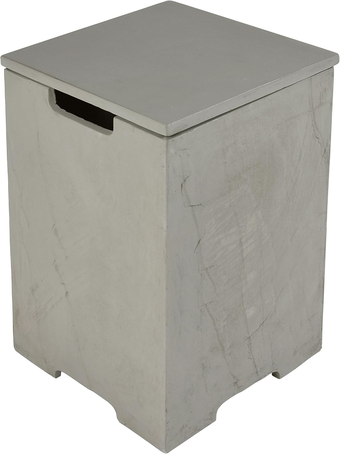 AMS Fireplace | Elementi Tall Square Space Gray Propane Tank Cover | Concrete GFRC base | 15.9 × 15.9 × 24.9 inches | Suited For Meteora and Capertee Fire Pit Tables