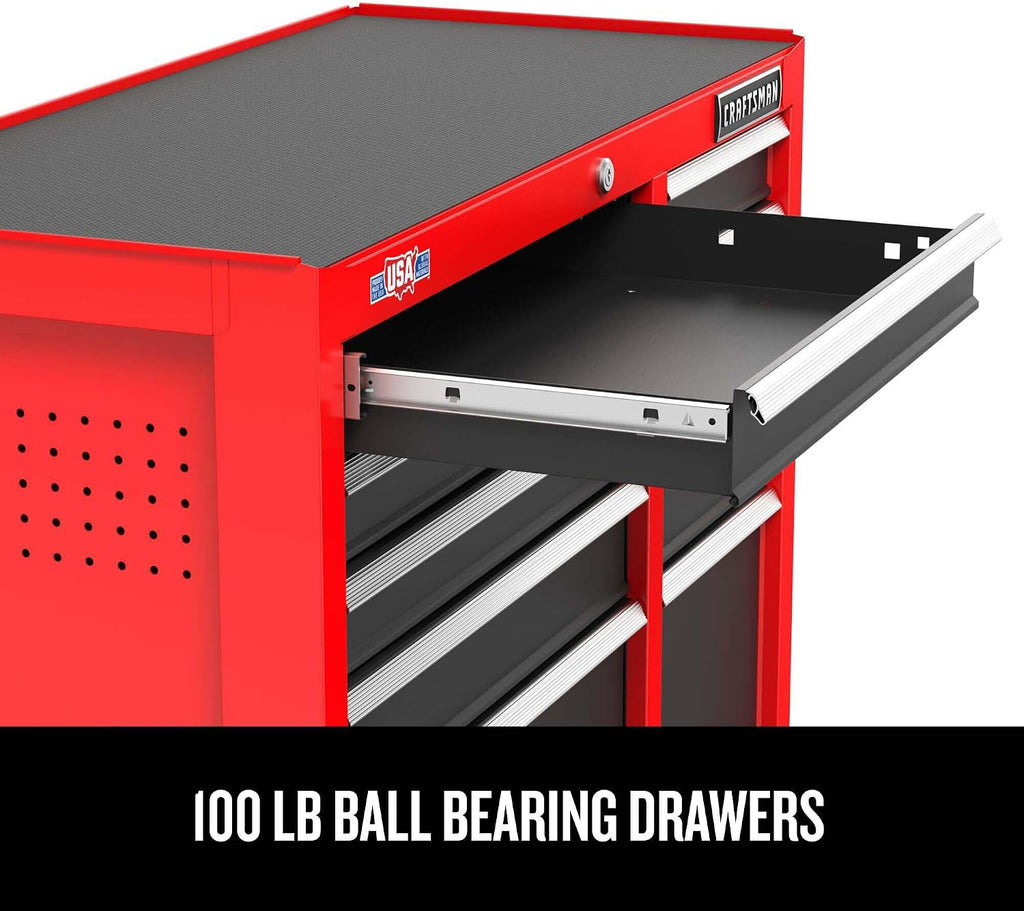 CRAFTSMAN 41' Rolling Tool Chest, 10-Drawer Steel Tool Cabinet with Drawer Trays and Paper Towel Holder (CMST341102RB)