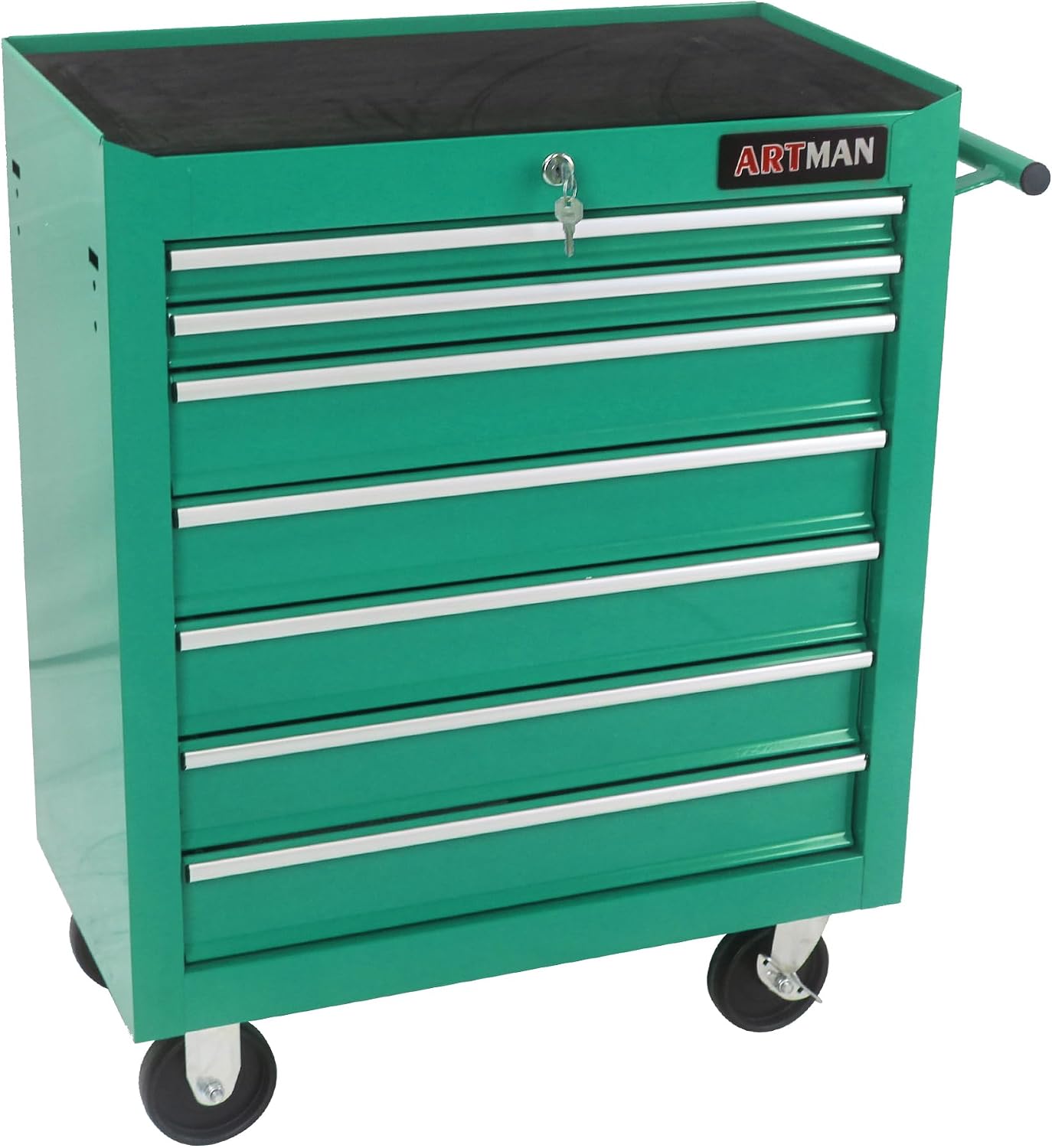 Rolling Tool Chest with 7-Drawer Tool Box with Wheels Multifunctional Tool Cart Mechanic Tool Storage Cabinet for Garage, Warehouse, Workshop, Repair Shop (Green)