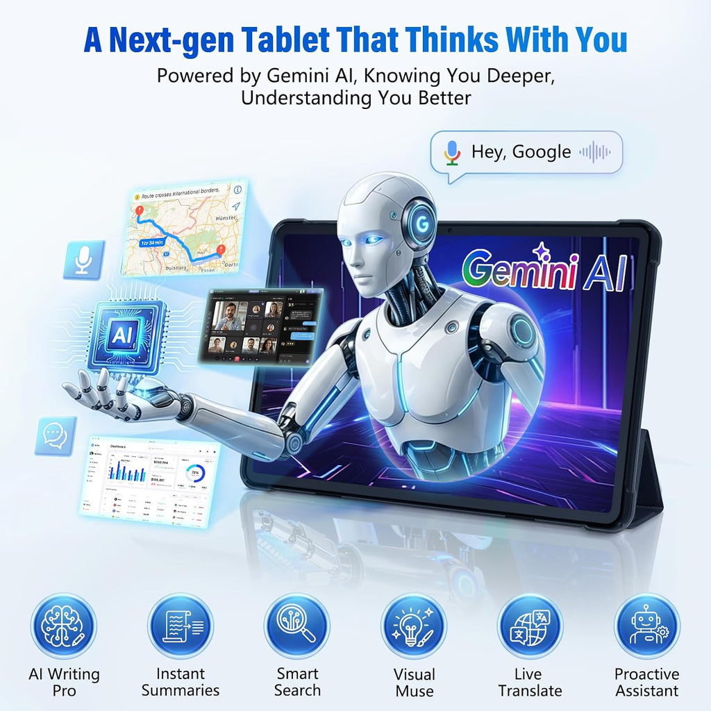 Topsand 10-inch Tablet Android 16,120Hz Display,T7200 Octa-core,20GB+64GB+2TB Expandable,6000mAh, Gemini AI,Face ID,Widevine L1,GPS, Tablet with Case