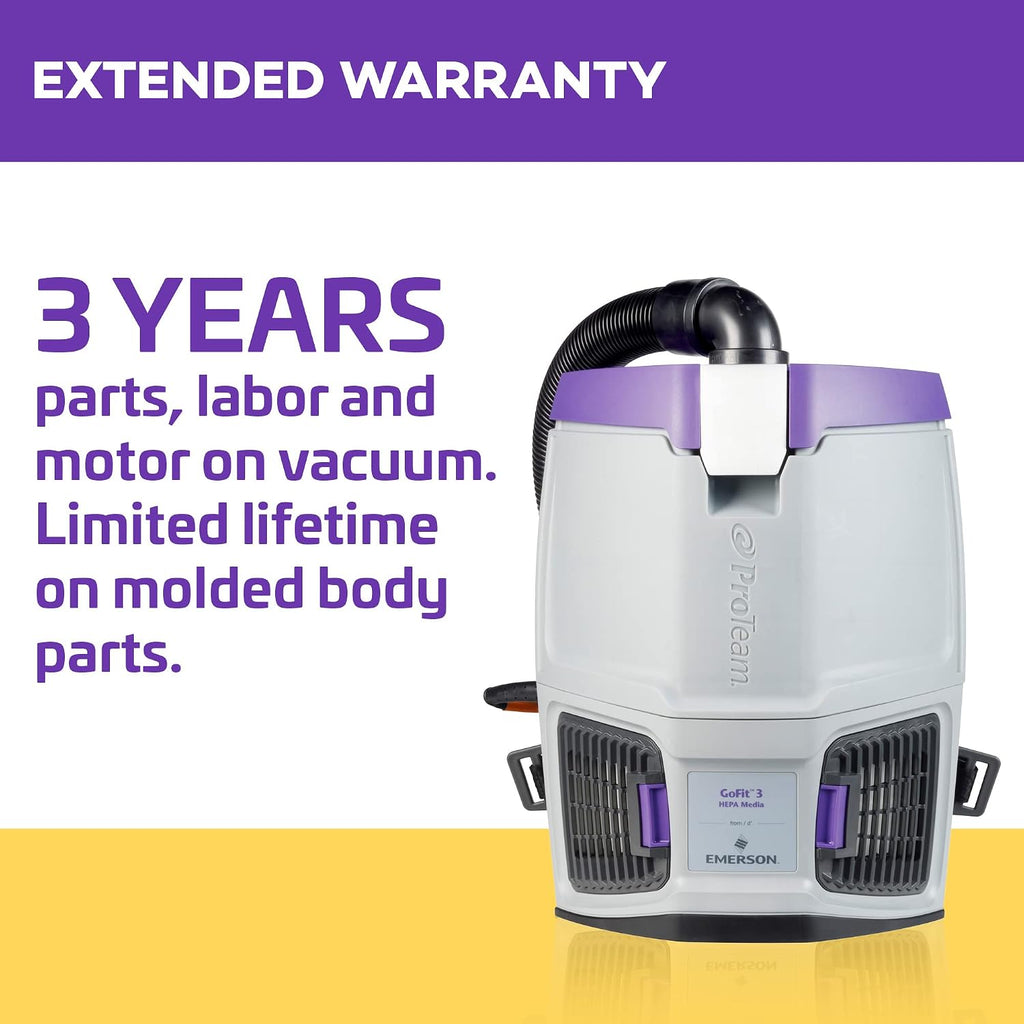 ProTeam GoFit 3 Commercial Backpack Vacuum with Restaurant Tool Kit, 3 qt, Corded