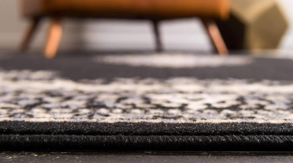 Unique Loom Reza Collection Traditional Persian Style Area Rug, 9 ft 10 in x 13 ft, Black/Beige