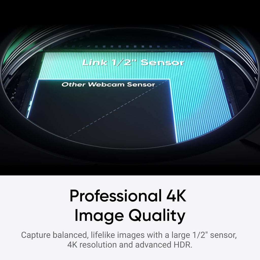 Insta360 Link 2C - 4K Webcam for PC/Mac, 1/2' Sensor, Auto Framing, HDR, AI Noise-Canceling Mic, Gesture Control for Streaming, Video Calls, Gaming, Works with Zoom, Teams, Twitch & More