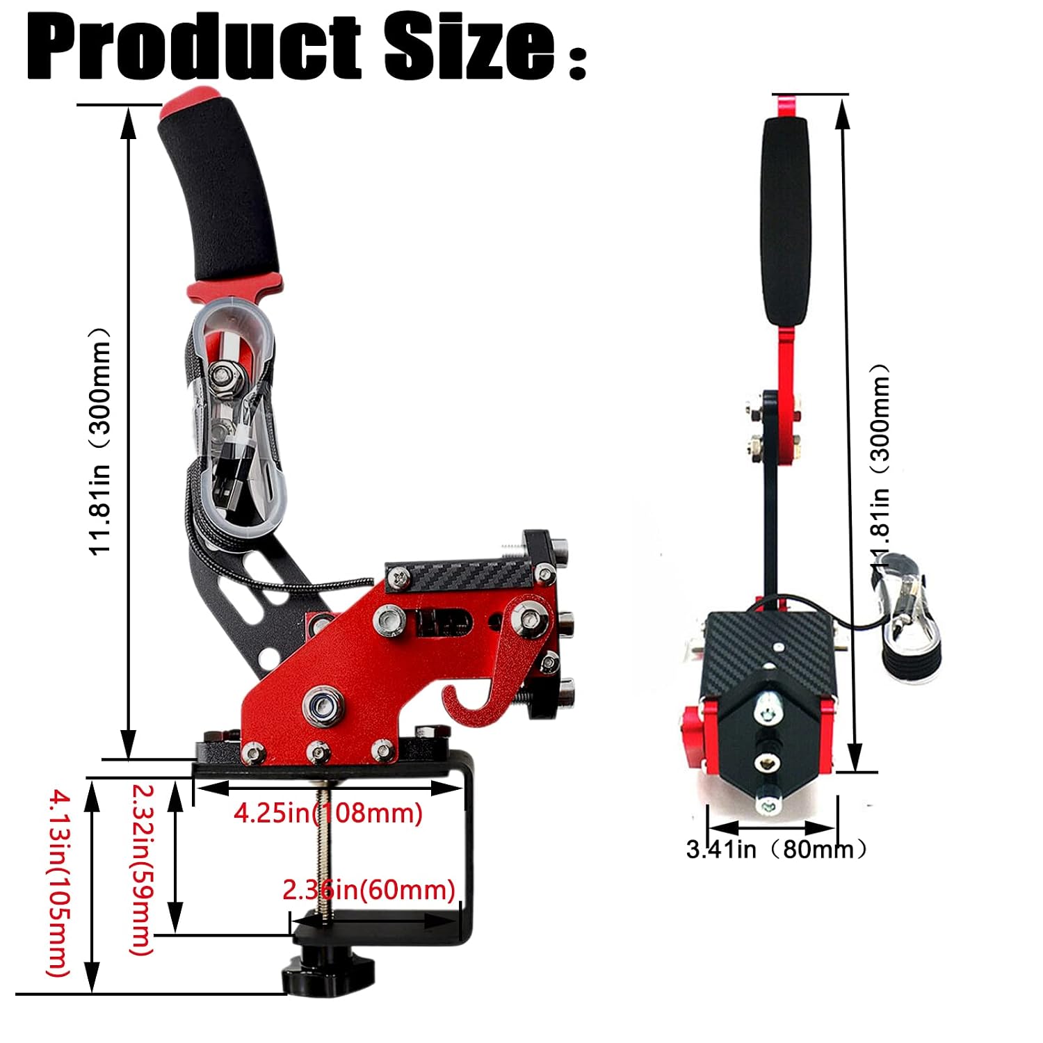 Obokidly Upgrade USB Handbrake Support G920 Compatible with Xbox ONE/Xbox ONE S for Simracing Game Sim Rig with Clamp Also Suitable for PC (Red)