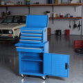 Tool Chest, 5-Drawers Rolling Tool Storage Cabinet with Detachable Top, Lockable Wheels, Adjustable Shelf & Locking Mechanism, Multifunctional Tool Cart for Garage Workshop, Blue