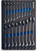 Capri Tools Angle Open End Wrench Set, 30° and 60° angles, 6-24 mm Metric, 19-Piece with Mechanic's Tray