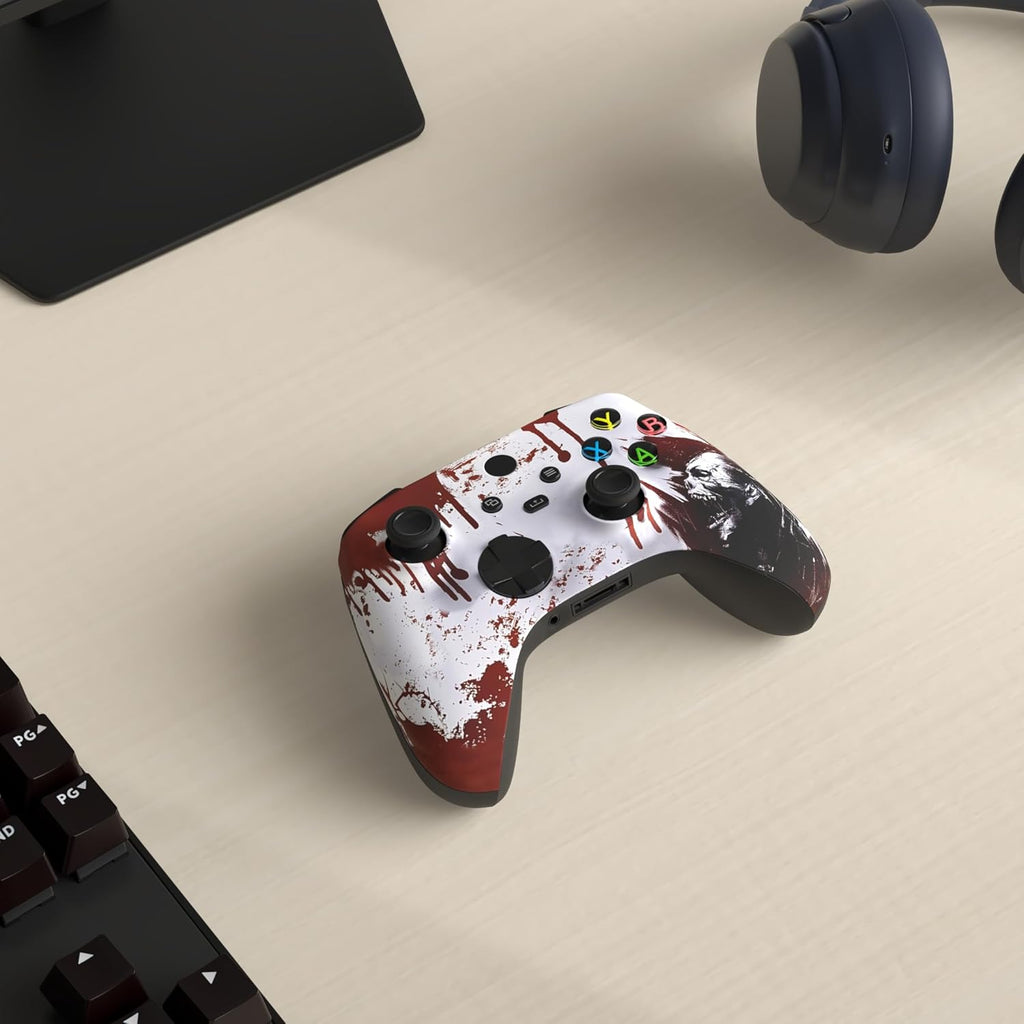 Custom Controllerzz Wireless Controller for Microsoft Xbox Series X/S & Xbox One - Custom Soft Touch Feel - Custom Series X/S Controller (X/S Bloody Zombie)