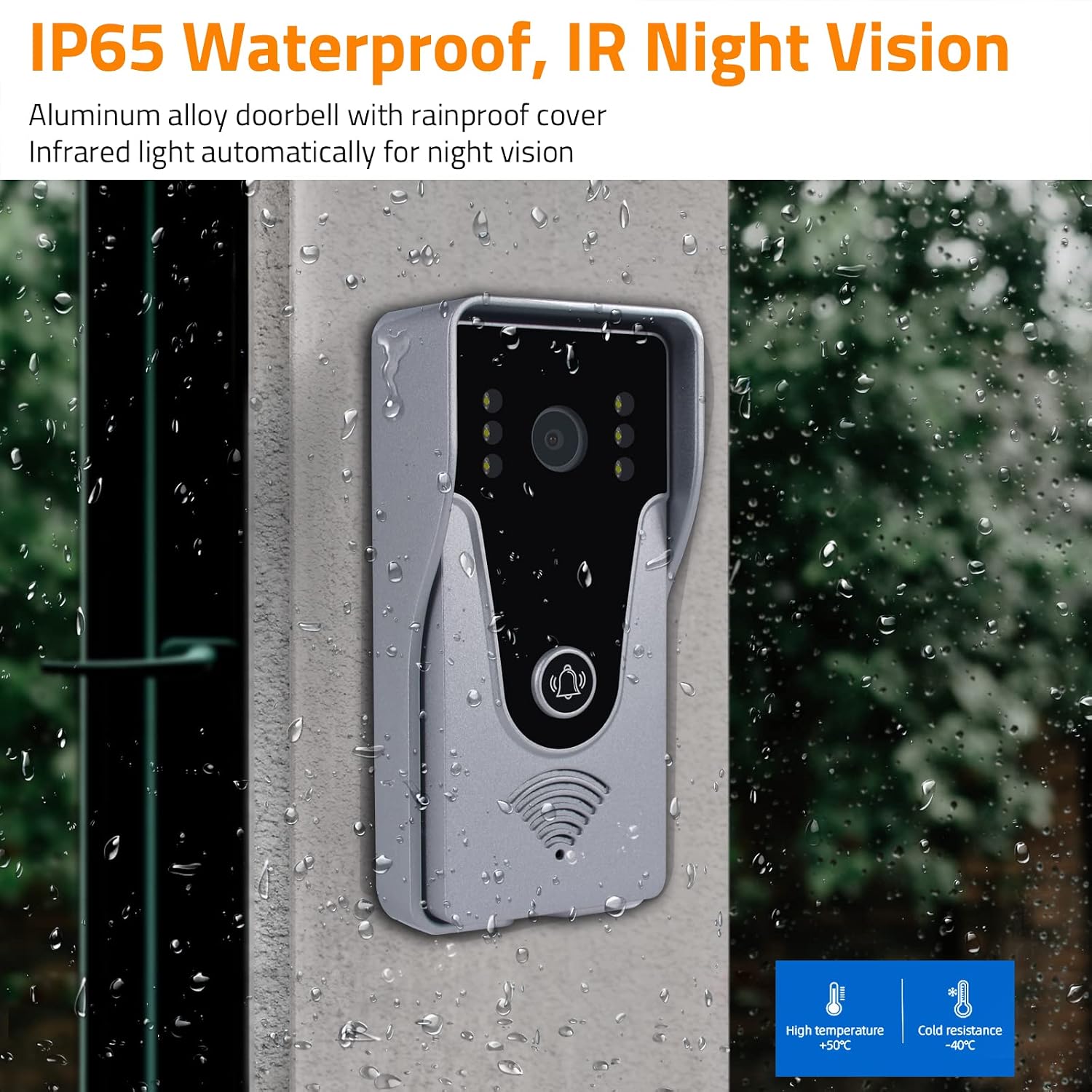 Wireless Video Doorbell Intercom with Monitor System, WiFi Video Intercom 1080P HD Metal Camera, 7 Inch Monitor with 32G Card Record, Tuya APP, 2-Way Audio, Unlock for Home Security System
