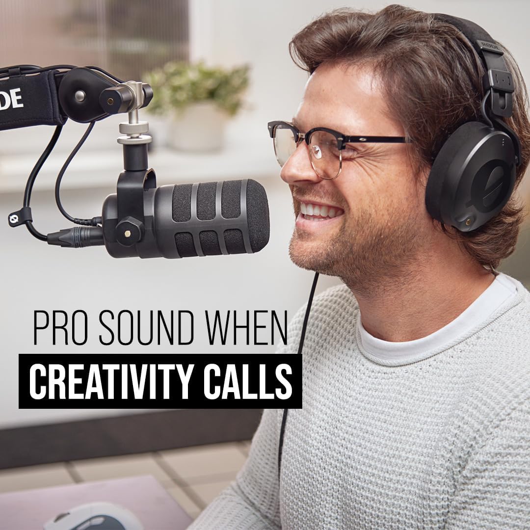 RØDE PodMic USB Versatile Dynamic Broadcast Microphone With XLR and USB Connectivity for Podcasting, Streaming, Gaming, Music-Making and Content Creation (Black)