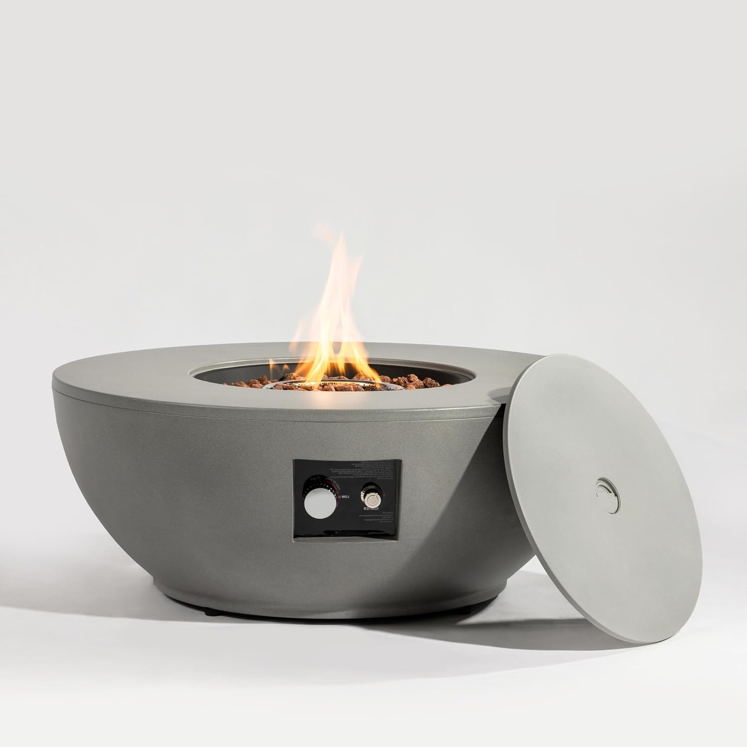 37'' Round Propane Fire Pit Table Set with Hidden Tank Cover - 2-Piece Outdoor Patio Heater, ETL Certified Steel Firepit for Backyard, Deck, Garden (Gas Tank Not Included).