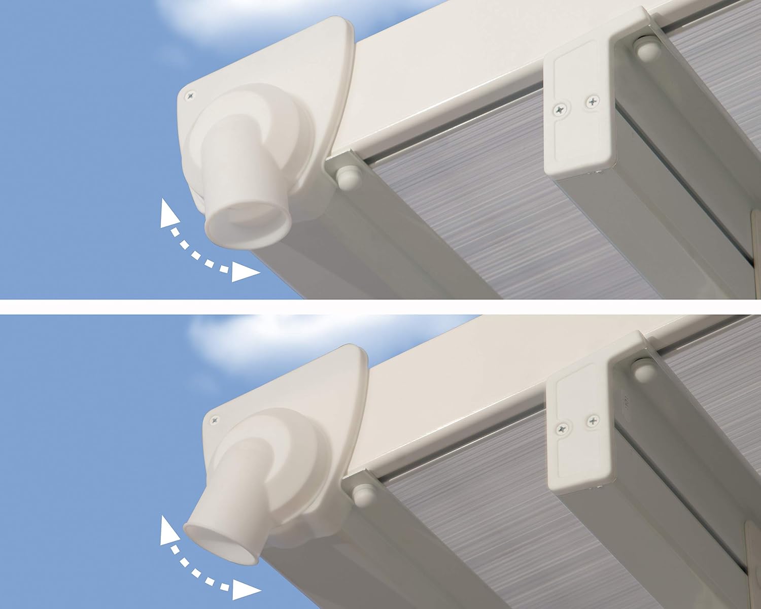 Palram - Canopia Feria Patio Cover 10' x 18' White/White Outdoor Canopy Awning, Waterproof, Shade, Outside Shelter For Backyard, Gutters, with 100% UV Protection
