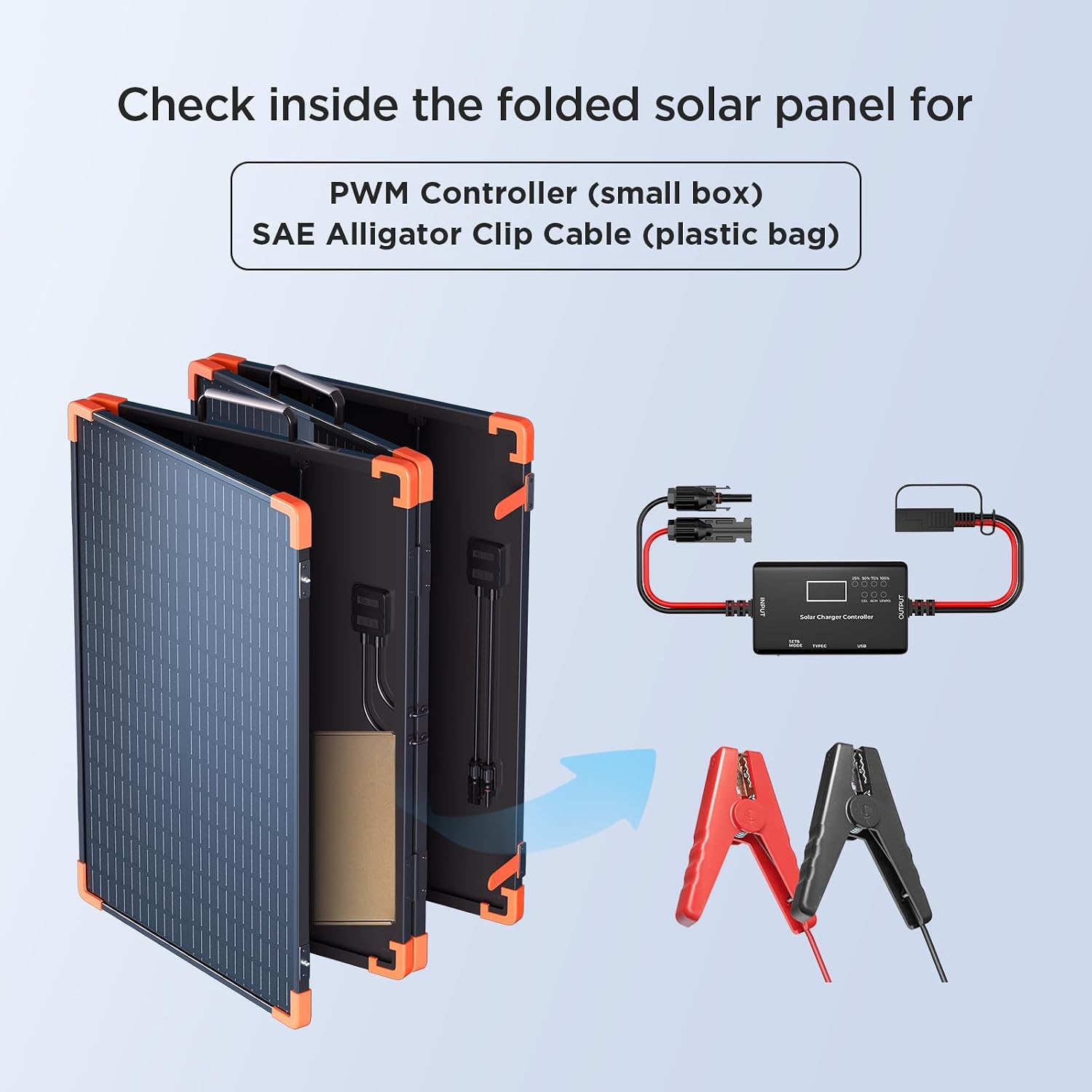 ZOUPW 200W Portable Solar Panel (Tempered Glass),Heavy-Duty Foldable Mono Solar Charger for Jackery Explorer 1000 v2/EcoFlow Delta 2/Bluetti,IP67 Waterproof Off-Grid Power for RV Camping Power Backup