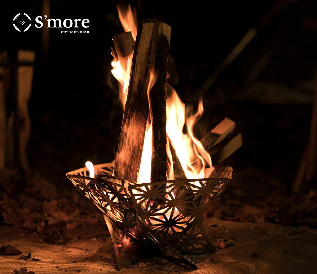 S'more Portable Assembled Camping Fire Pit,Outdoor Fire Pit with grill for cooking,Firepit Stove with storage bag,Backyard Patio Garden Fireplace for Camping, Outdoor Heating,Bonfire,Picnic-S size