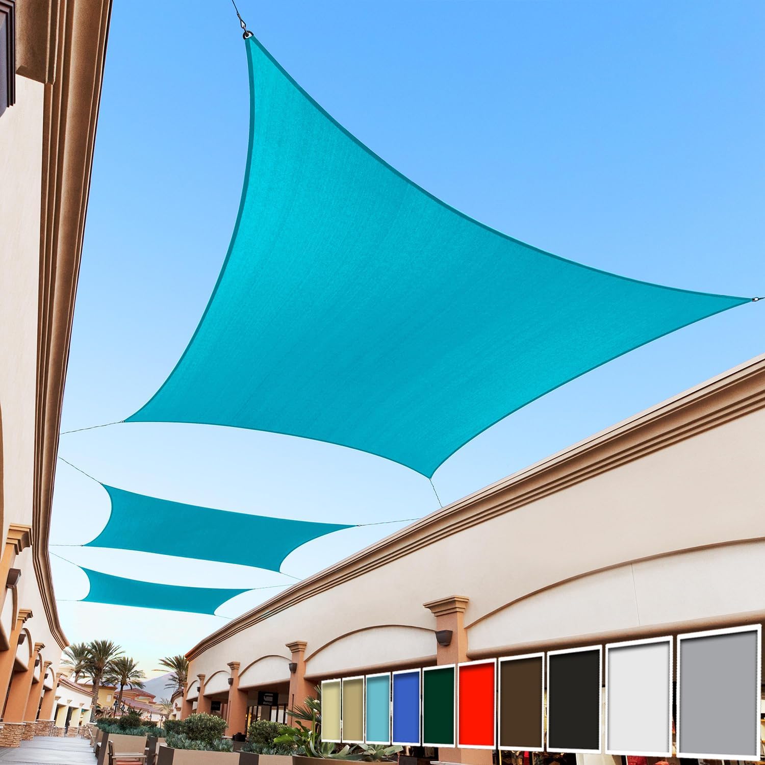 Royal Shade 12' x 16' Turquoise Rectangle Square Sun Shade Sail Order to Make RTAPR1416 Canopy, UPF50+ 95% UV Blockage, 200GSM Commercial Standard Heavy Duty, 3 Years Warranty (We Make Custom Size)