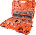 264-Piece Mechanics Tool Set, SAE & Metric Impact Socket Set, 1/2'', 1/4'', 3/8'' Drive, Deep & Shallow, CR-V Steel, with 90-Tooth Ratchet, Extension Bar, Universal Joint, with Molded Case