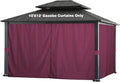 SCOCANOPY Gazebo 10' x 12' with Zipper 4-Panels Side Wall Universal Replacement Privacy Curtain Set Fit for 10X12 Ft Gazebo, (Burgundy)
