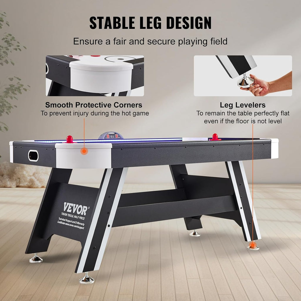 VEVOR 72' & 89' Air Hockey Tables w/LED Scoreboard, 88' 3-in-1 Multi-Game Table (Hockey/Billiards/Ping Pong) - Includes Pucks, Pushers & All Accessories for Game Room & Family | for Adult, Children, Elder